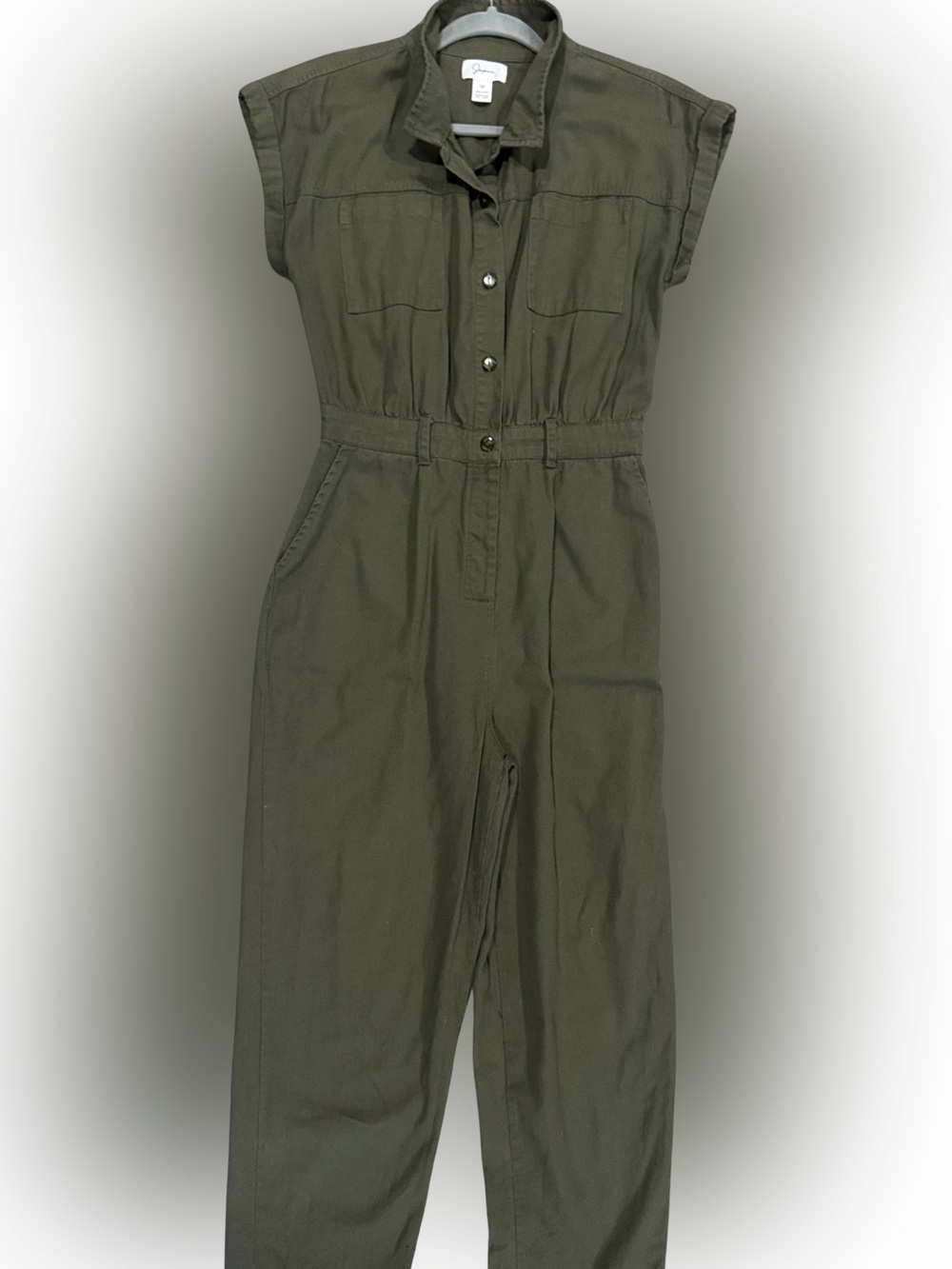 Japna Olive Green Cotton Full Button Jumper - Picture 1 of 11